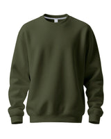 Herren nan Oversize-Rundhals-Sweatshirt aus weichem Baumwollfleece mit gerippten Bündchen Drune in Olivgrün