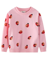 Mädchen Sweatshirt mit fröhlichem Marienkäfer-Motiv Drune in Blau