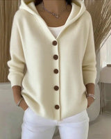 Damen nan Kapuzen-Cardigan mit Knopfleiste und lässiger Oversize-Passform Drune in Apricot