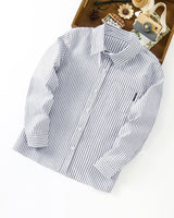 Damen Elegante gestreifte Bluse Drune in Dunkelgrau