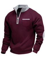 Eoghan – Fleece-Sweatshirt Mit Viertelreißverschluss in Rot