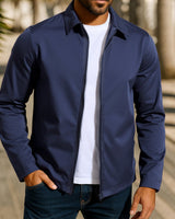 Herren lässige Freizeitjacke mit innovativer Windschutztechnologie Drune in Marineblau