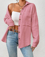 Kireliae - Hemd mit Button-down-Kragen in Hellrosa