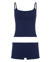 Damen Unterwäsche-Set mit Spaghettiträgern und bequemen Shorts Drune in Dunkelblau