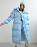 Stilvolle Lange Damen Daunenjacke - Elise in Hellblau