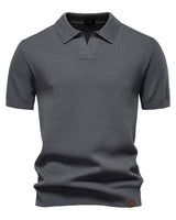 Ulrich – Elegantes Kurzarm-Polo Hemd in Dunkelgrau