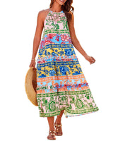 FELICITY™ – Stilvolles Bohemian Halter-Maxikleid mit gestuftem Design in #1