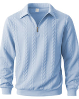 Martin | Polo Quarter Zip aus elegantem Strick in Blau