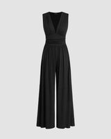 LIA | Ärmelloser Wide-Leg Jumpsuit in Schwarz