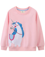 Mädchen Sweatshirt mit niedlicher Einhorn-Applikation Drune in Türkis