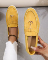 Damen nan bequeme Slip-On Loafer mit dekorativem Quastenbesatz und ergonomischer Gummisohle Drune in Gelb