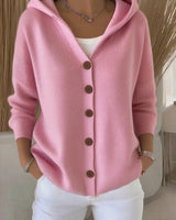 Damen nan Kapuzen-Cardigan mit Knopfleiste und lässiger Oversize-Passform Drune in Rosa