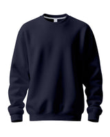 Herren nan Oversize-Rundhals-Sweatshirt aus weichem Baumwollfleece mit gerippten Bündchen Drune in Navyblau