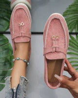 Damen nan bequeme Slip-On Loafer mit dekorativem Quastenbesatz und ergonomischer Gummisohle Drune in Rosa