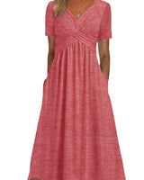 Maryjane | Damen Midikleid | V-Ausschnitt in Rosa