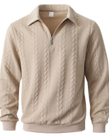 Martin | Polo Quarter Zip aus elegantem Strick in Khaki