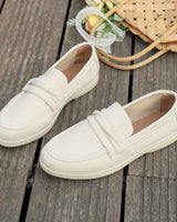 Damen nan elegante Wildlederoptik-Loafer mit gepolstertem Komfortfußbett Drune in Beige