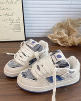 Damen modische Sneakers mit robustem Obermaterial und einzigartigem Design Drune in Jeansblau