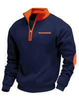 Eoghan – Fleece-Sweatshirt Mit Viertelreißverschluss in Marineblau
