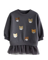 Mädchen Sweatshirt mit Tüllunterrock und tierischen Applikationen Drune in Unbekannt