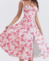 Bernadeth  | Blumenkleid in Geblümt Rosa