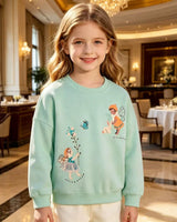 Mädchen Sweatshirt mit zauberhaftem Feen- und Blumenmotiv Drune in Rot
