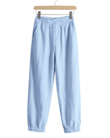 Damen nan relaxed-fit Haremshose aus Leinenmix mit Tunnelzugbund und elastischen Knöchelbündchen Drune in Hellblau