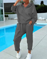 RICHELLE | KAPUZENPULLOVER-SET MIT JOGGINGHOSE in Grau