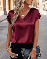 Damen Satinbluse Drune in Bordeauxrot