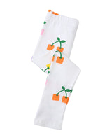 Mädchen Leggings mit fröhlichem Blüten- und Pflanzenmuster Drune in Braun