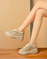 Sandra | Damen Plateau Sneaker Gel-Einlegesohle Fußgewölbestütze – Plateau Sneaker 2026 in Beige