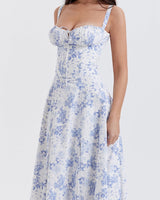 Bernadeth  | Blumenkleid in Geblümt Blau