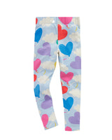 Mädchen Leggings mit fröhlichem Herz- und Wolkenmotiv Drune in Orange