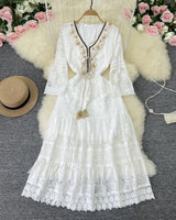 Amary - Boho-Spitzenkleid in Weiß