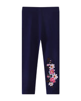 Mädchen Leggings mit floralem Stickdesign Drune in Senfgelb