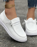 Damen nan lässige Slip-On Sneaker-Halbschuhe mit geripptem Textilobermaterial und elastischer Schnürung Drune in Weiß