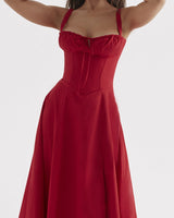 Bernadeth  | Blumenkleid in Rot