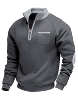 Eoghan – Fleece-Sweatshirt Mit Viertelreißverschluss in Grau