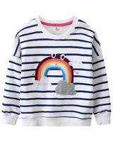 Mädchen Sweatshirt mit buntem Regenbogen-Design Drune in Türkis