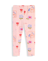 Mädchen Leggings mit buntem Einhorn- und Blumenmuster Drune in Gelb