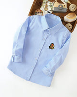 Damen klassisches Langarmhemd mit Wappen Drune in Blau