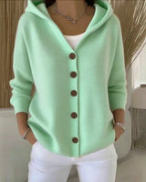 Damen nan Kapuzen-Cardigan mit Knopfleiste und lässiger Oversize-Passform Drune in Hellgrün