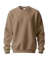 Herren nan Oversize-Rundhals-Sweatshirt aus weichem Baumwollfleece mit gerippten Bündchen Drune in Kamel