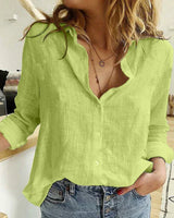 Jessae - Soft-Touch-Bluse in Fluoreszierendes Grün