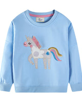 Mädchen Sweatshirt mit bezauberndem Einhorn-Design Drune in Koralle