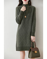 Emilia™ Chic Winterkleid in Olivgrün