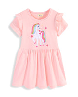 Mädchen Tüllkleid mit niedlichem Einhornmotiv Drune in Aqua