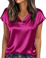 Damen Satinbluse Drune in Magenta