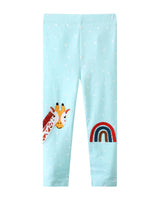 Mädchen Leggings mit entzückender Giraffen- und Regenbogenapplikation Drune in Gelb