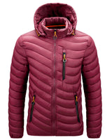 Leichte Herren-Steppjacke mit Kapuze - Sverre in Rotwein